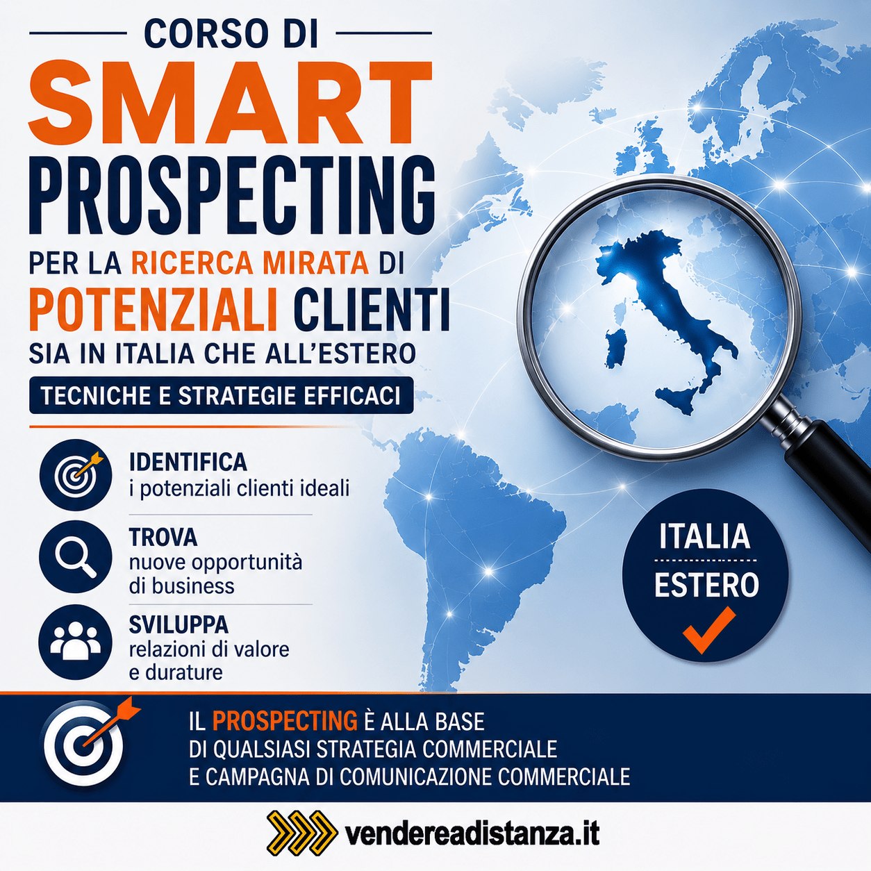 Corso di smart prospecting e ricerca clienti in tutto il mondo