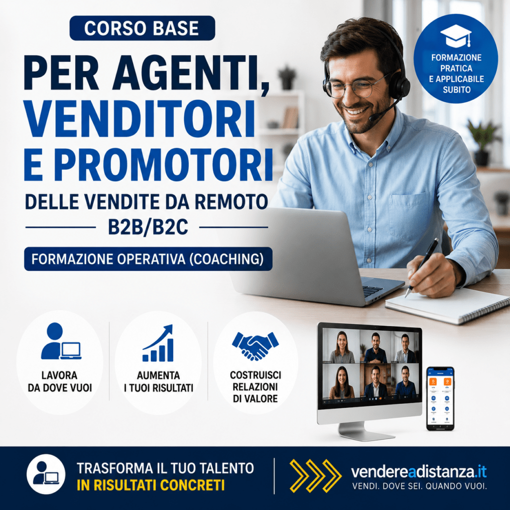 Corso e formazione operativa per la vendita a distanza