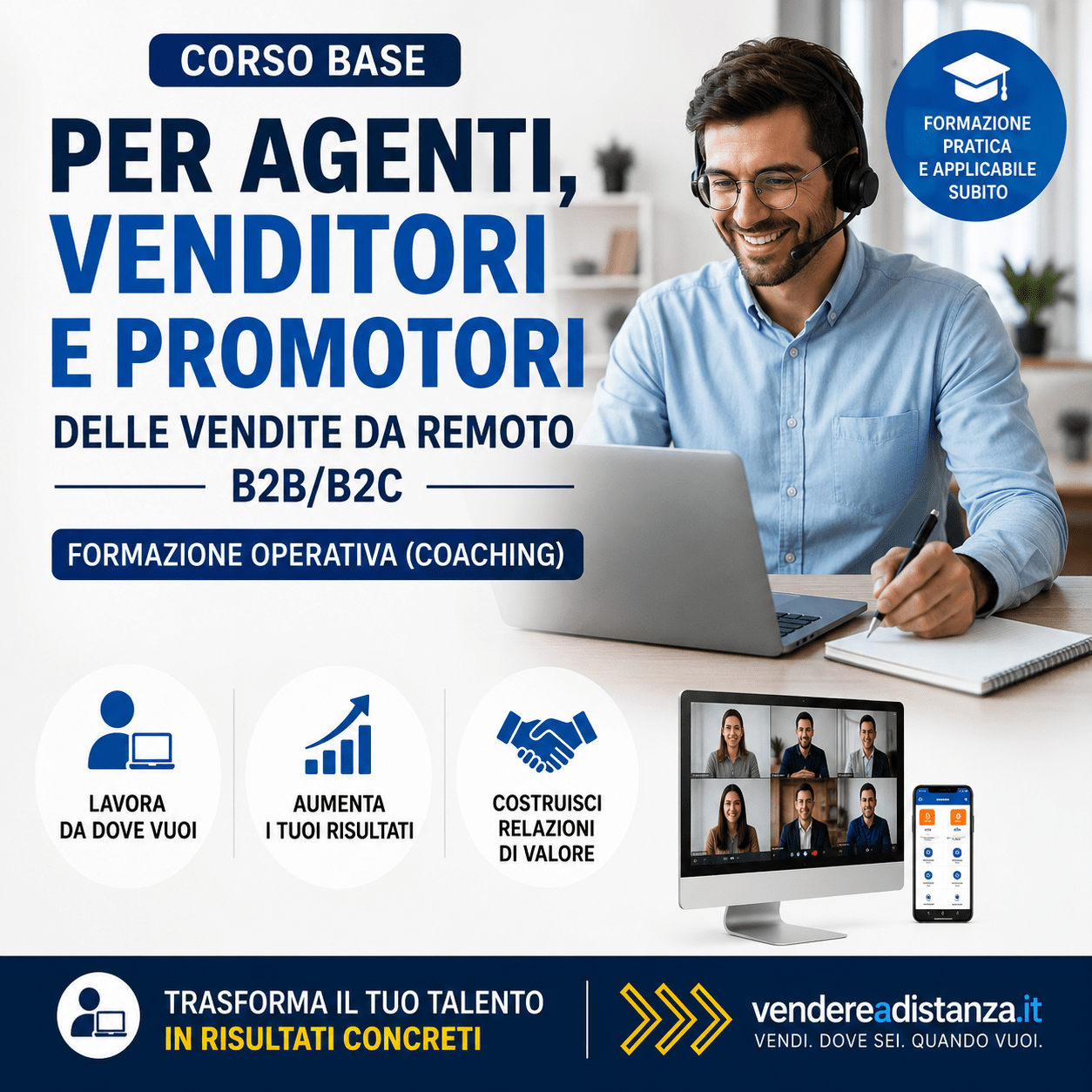 Corso e formazione operativa per la vendita a distanza