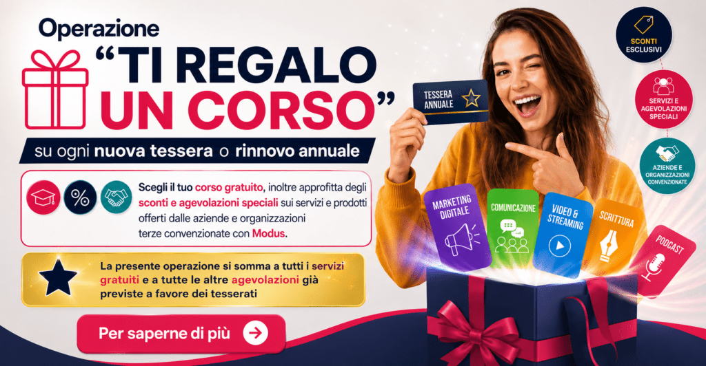 Operazione corsi gratuiti da Associazione Modus