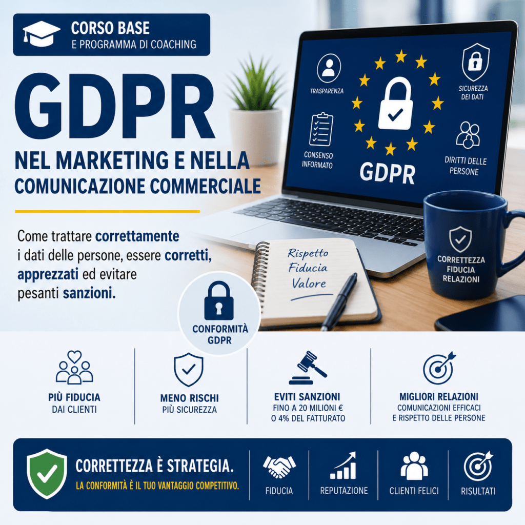 corso gratuito GDPR nel marketing e nella comubicazione commerciale